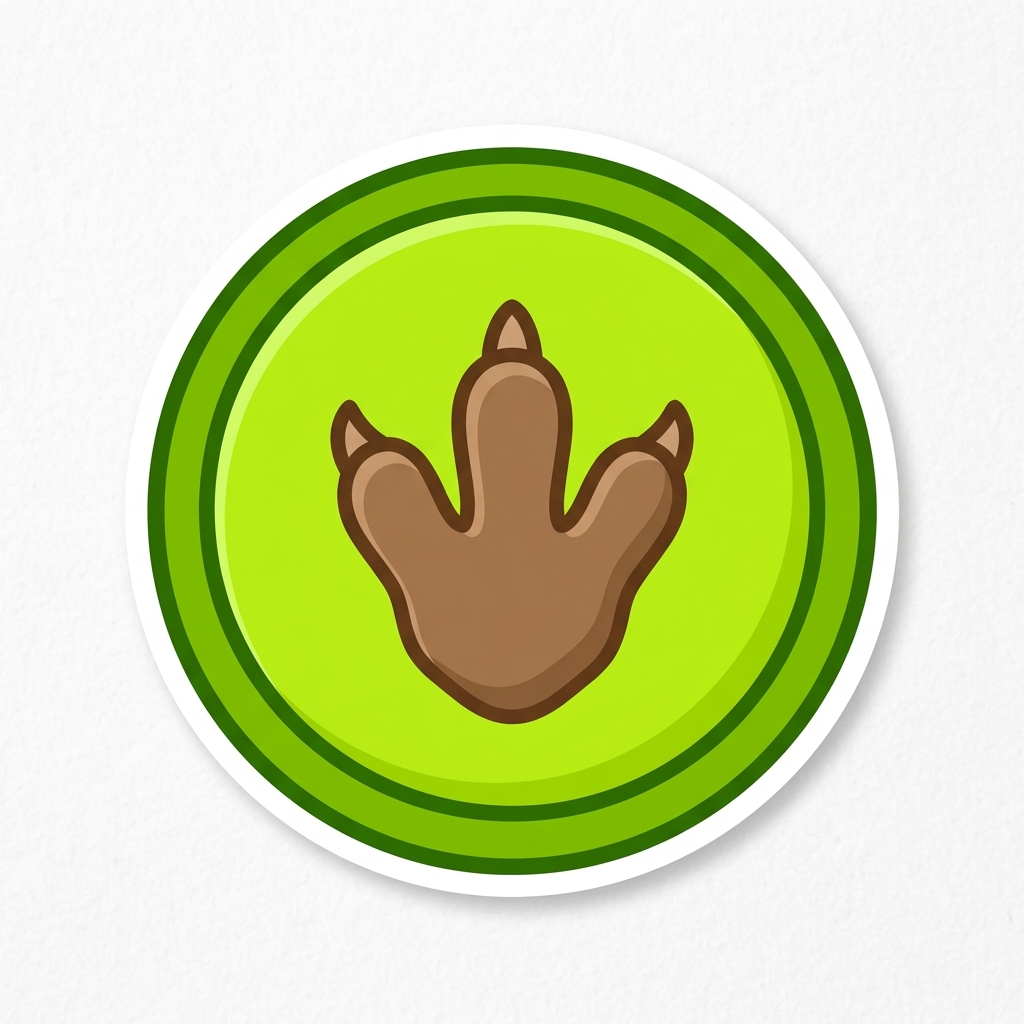 Dino Ranger footprint reward badge sticker