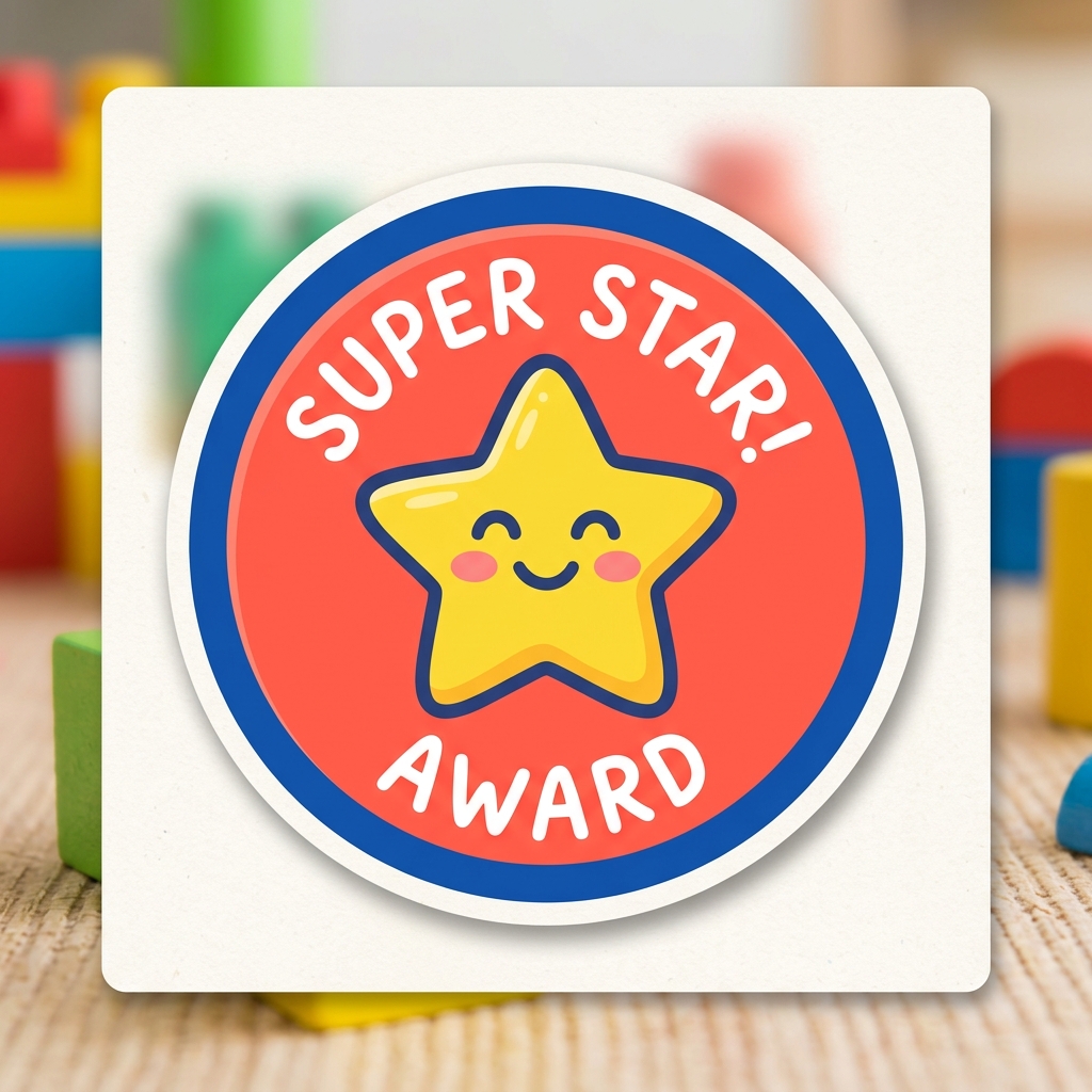 Super Star helper reward badge sticker