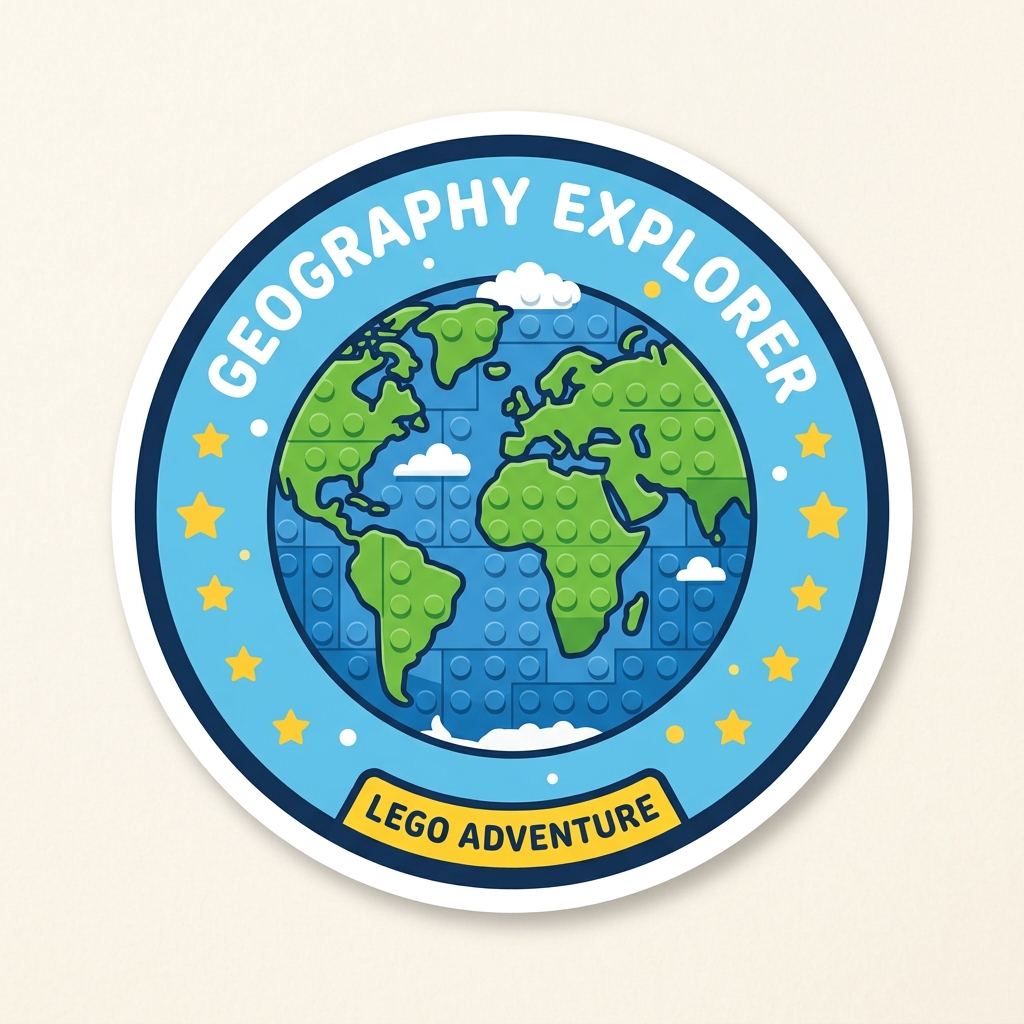 Junior Geographer globe reward badge sticker